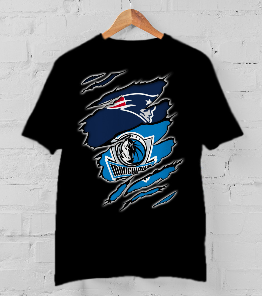 Patriots And Mavericks NFL NBA Football Basketball Team T-Shirt