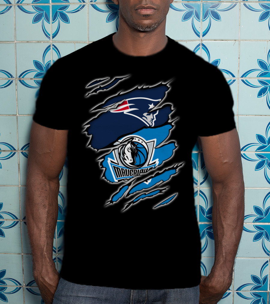 Patriots And Mavericks NFL NBA Football Basketball Team T-Shirt