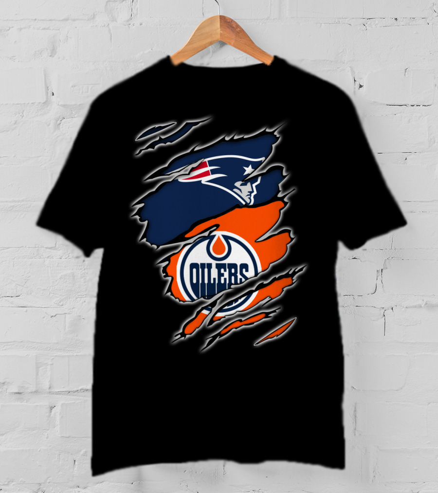 Patriots And Oilers Logo Mashup T-Shirt