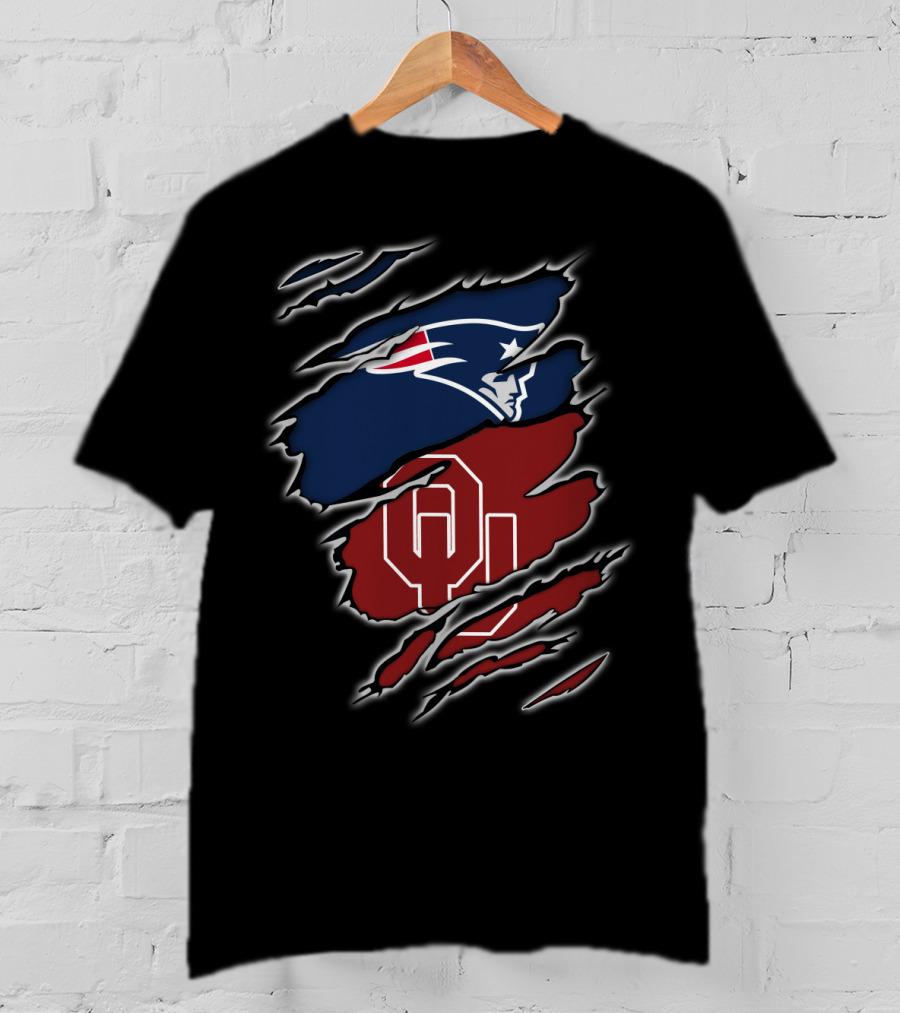 New England Patriots And Oklahoma Sooners Fusion T-Shirt