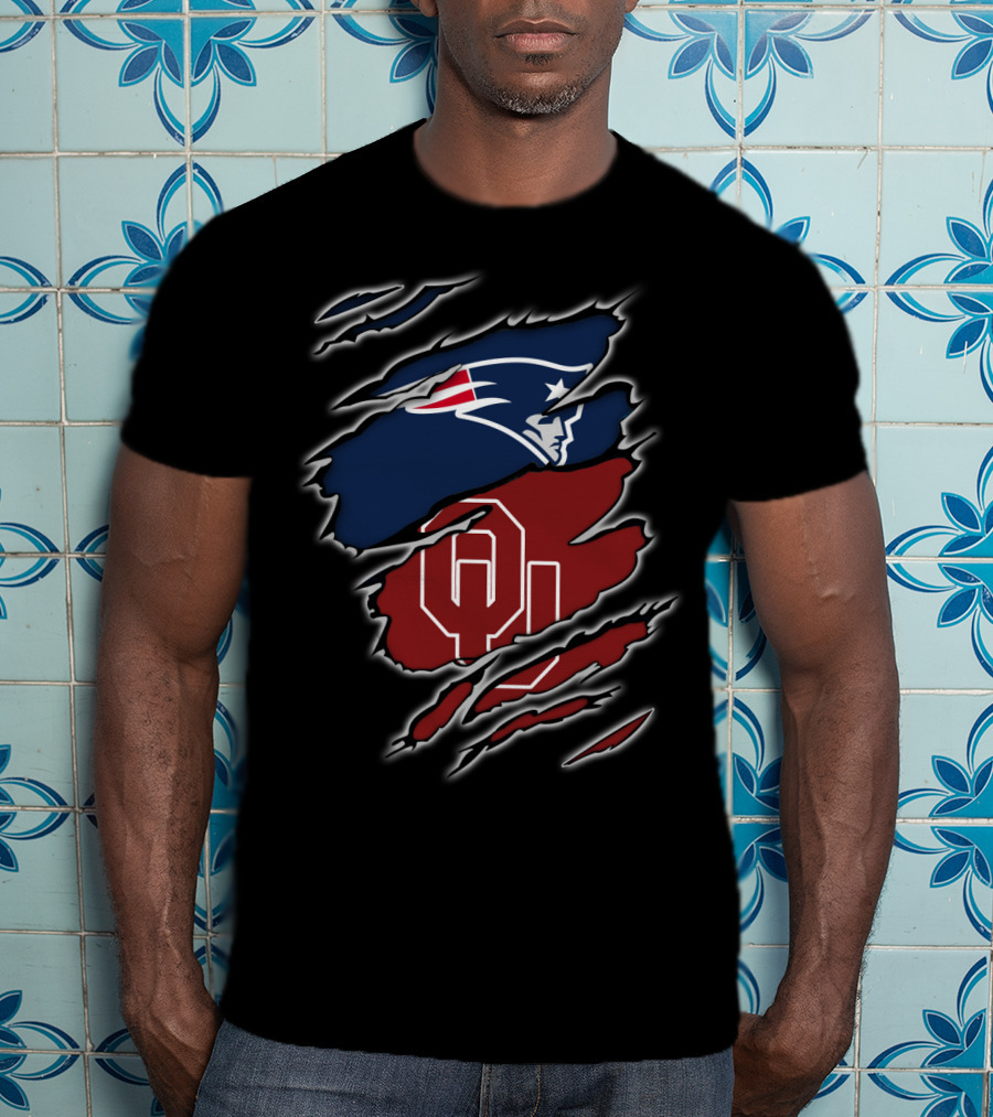 New England Patriots And Oklahoma Sooners Fusion T-Shirt