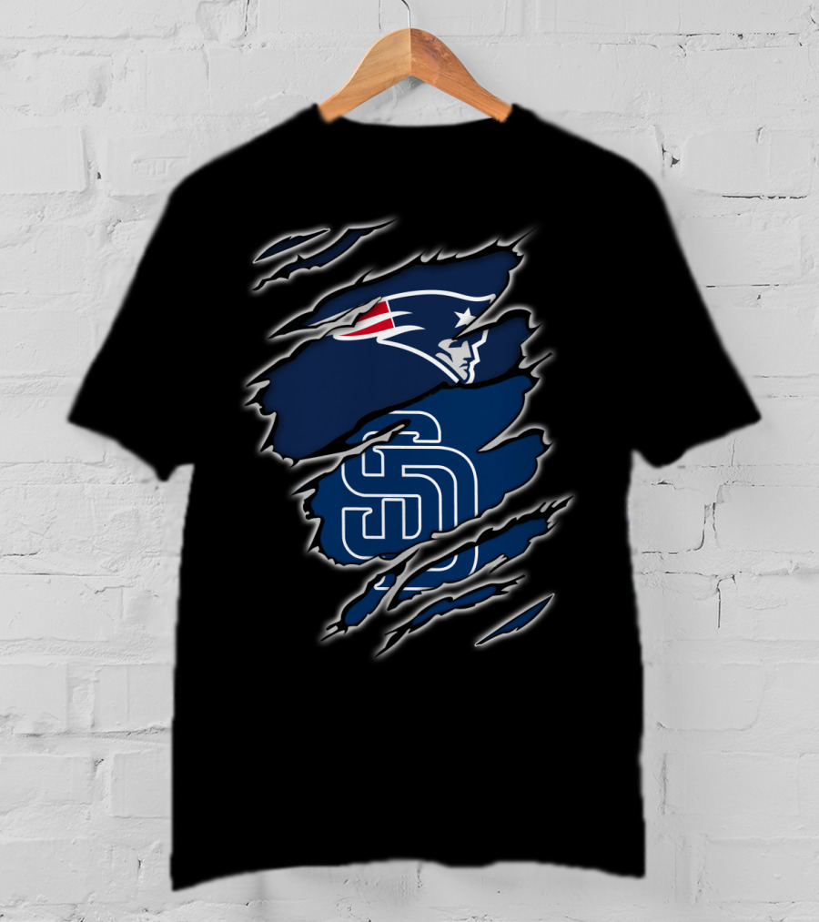 Patriots And Padres Logo Mashup T-Shirt