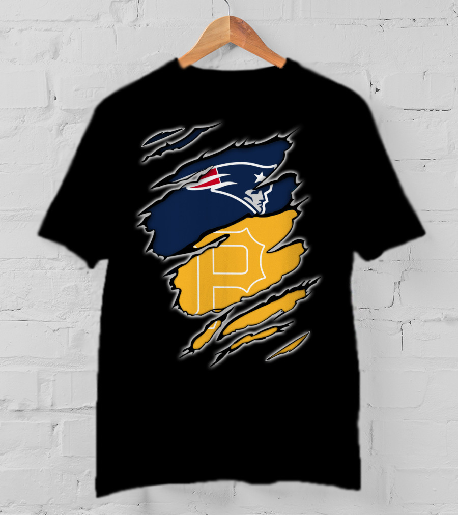 Patriots Logo And Pirates Monogram Fusion T-Shirt