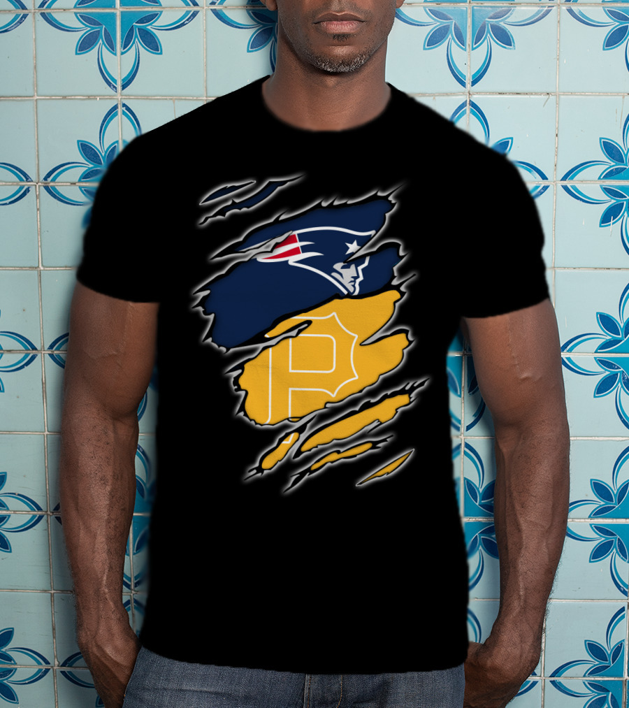 Patriots Logo And Pirates Monogram Fusion T-Shirt