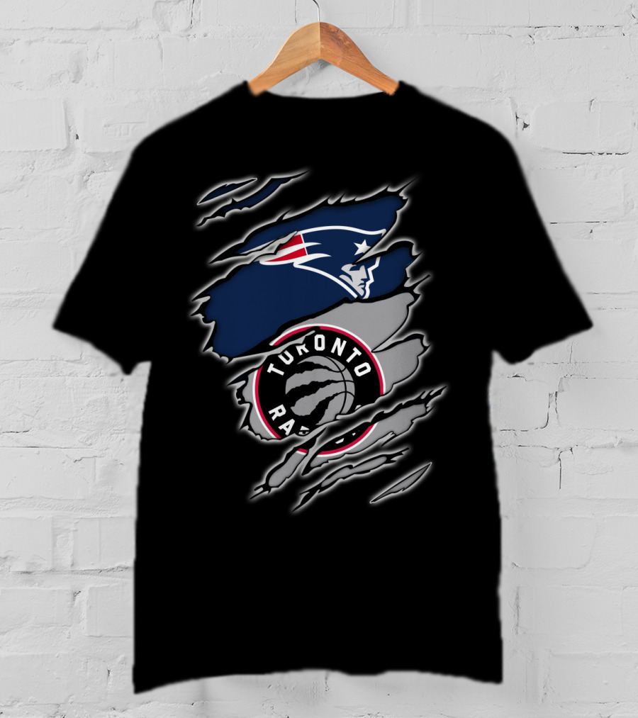 Patriots Face And Toronto Raptors Claw Marks T-Shirt