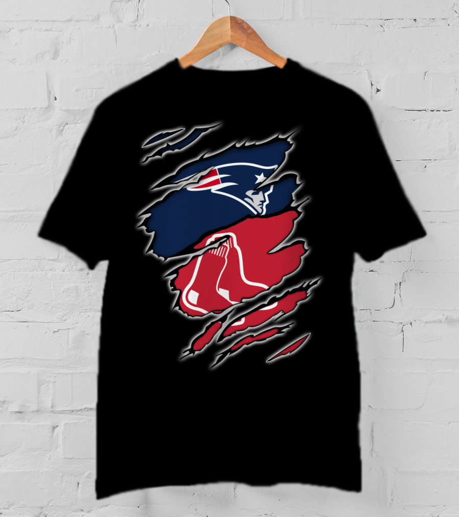 Patriots And Red Sox Logo Mashup NFL MLB Fans T-Shirt