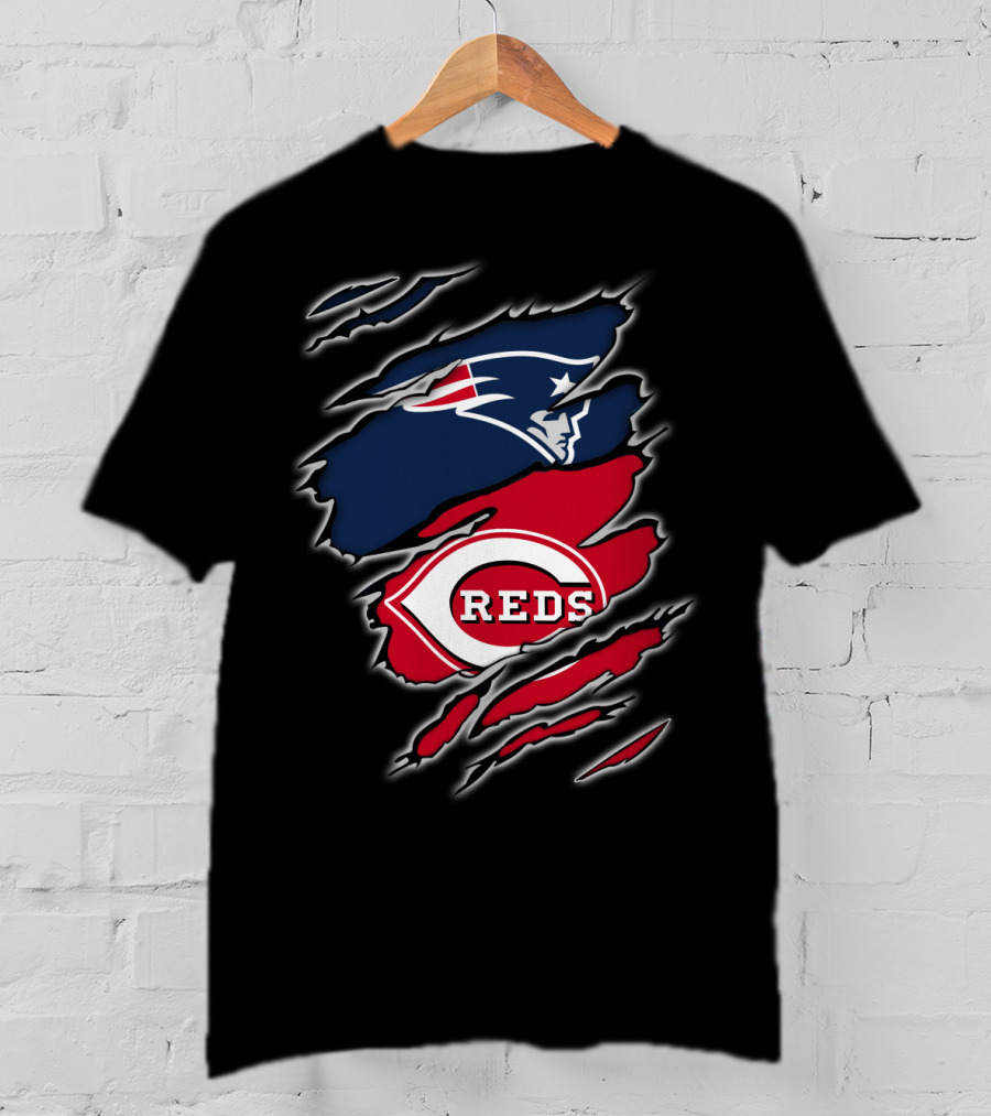 Patriots And Cincinnati Reds Fan Collaboration T-Shirt