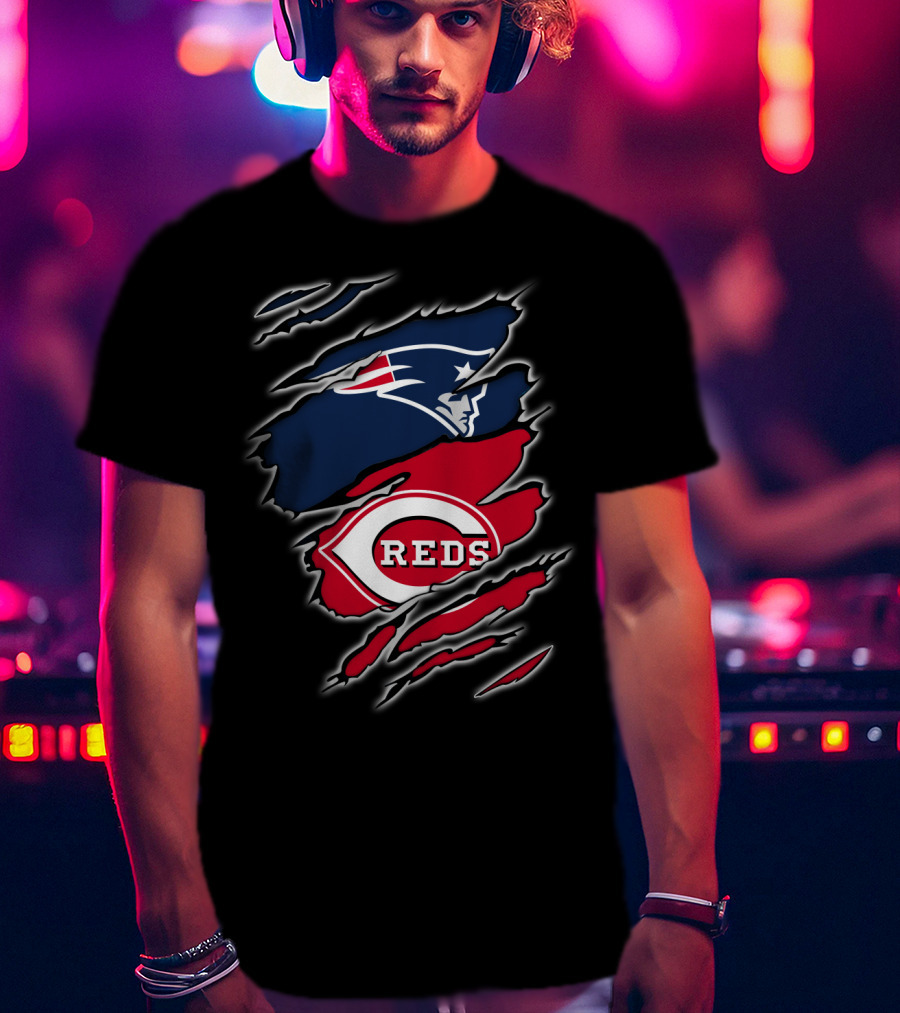 Patriots And Cincinnati Reds Fan Collaboration T-Shirt