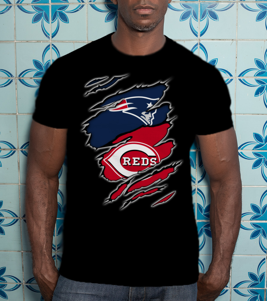 Patriots And Cincinnati Reds Fan Collaboration T-Shirt