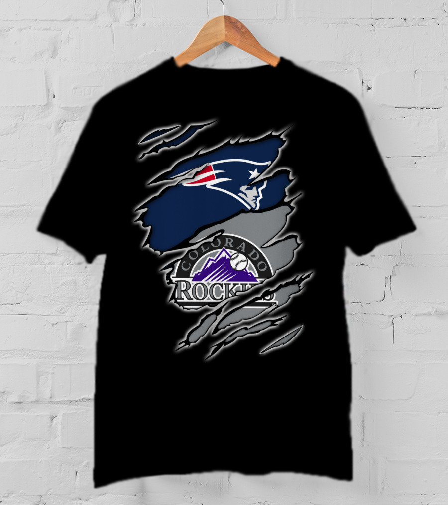 Patriots And Colorado Rockies Logo Mashup T-Shirt