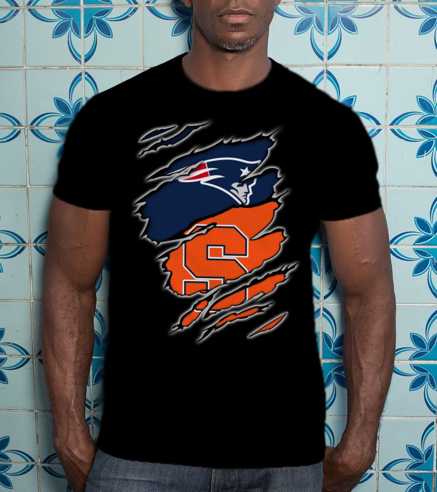 Patriots And Syracuse Torn T-Shirt