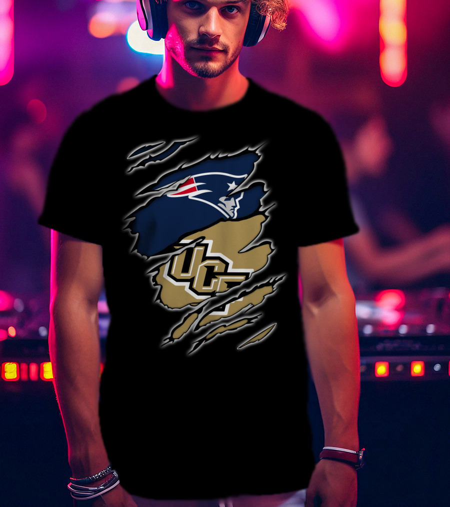 New England Patriots UCF Knights Crossover T-Shirt