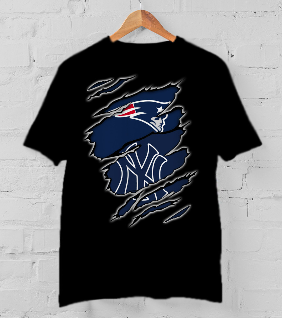 Patriots And Yankees Logo Fusion T-Shirt