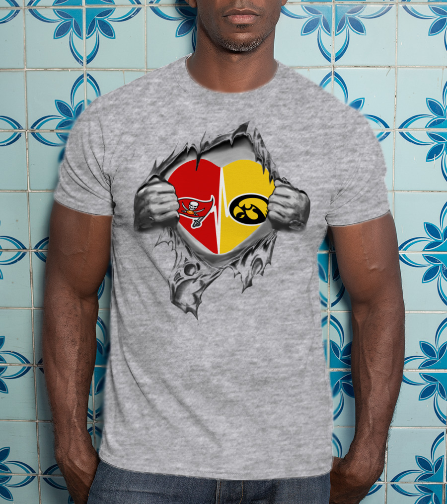 Hawkeyes Buccaneers Heart Passion Torn T-Shirt