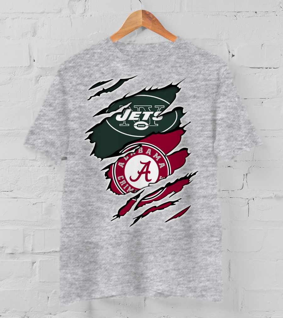 Jets Alabama Crimson Tide Crossover T-Shirt
