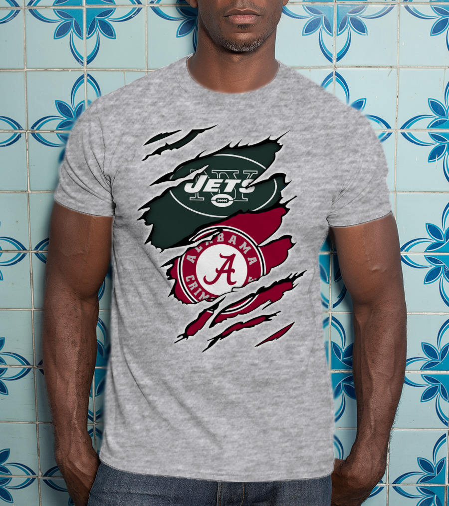 Jets Alabama Crimson Tide Crossover T-Shirt