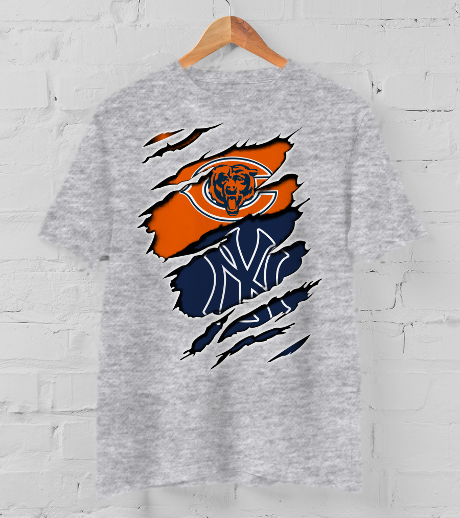 Bears Yankees Yankees Logos Combo T-Shirt