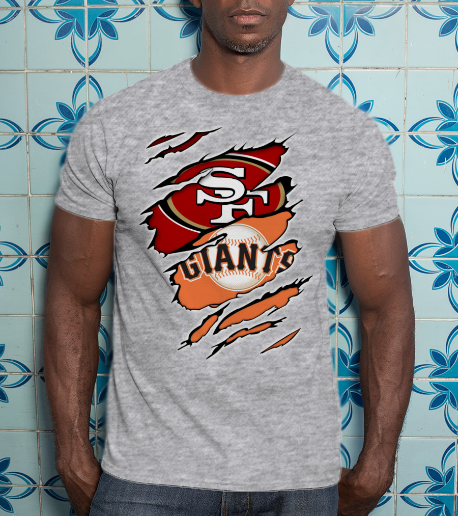 Giants Sf 49ers Baseball Football Combination T-Shirt
