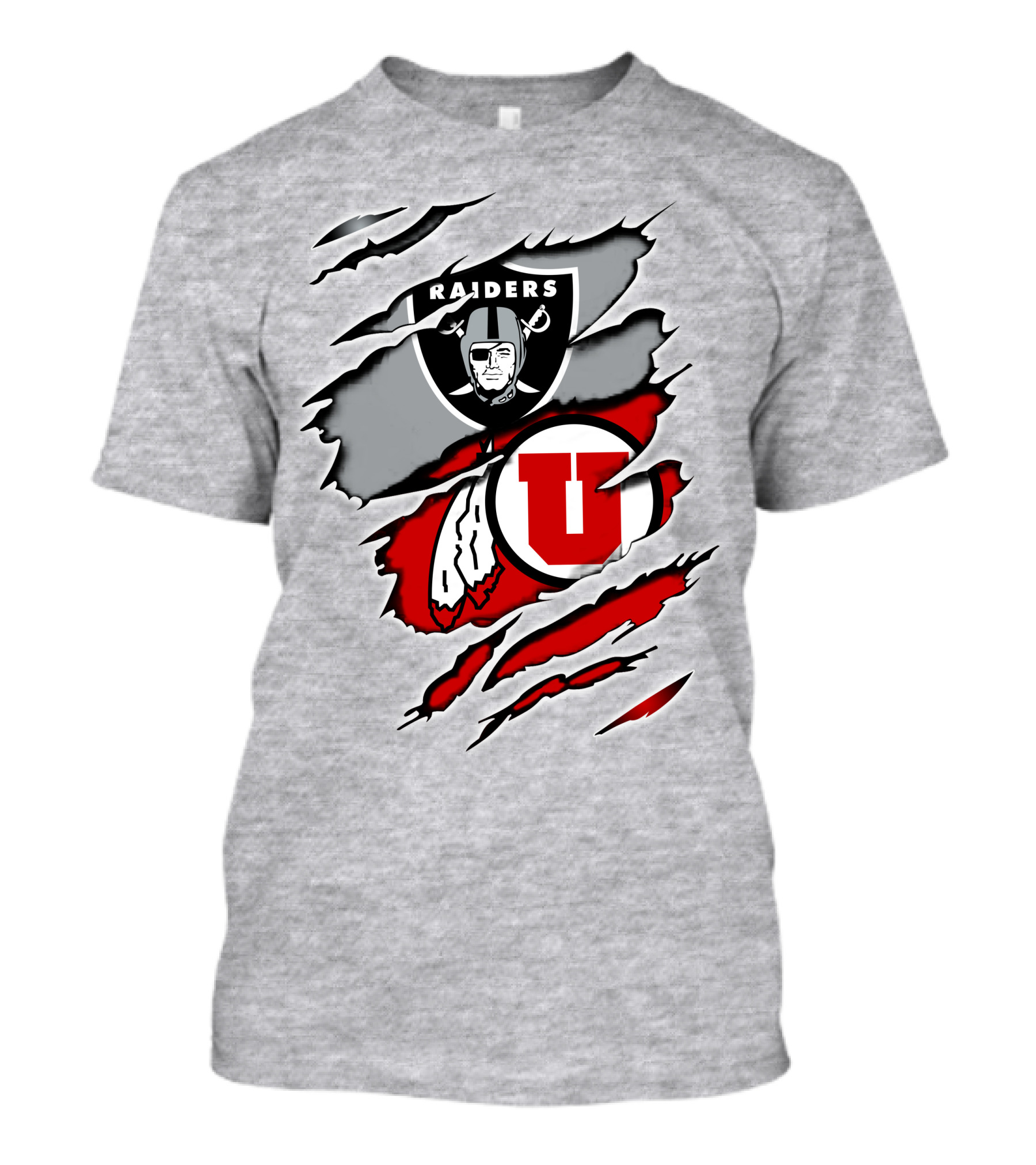 Raiders Utah Utes Collaborative Iconic Logos T-Shirt