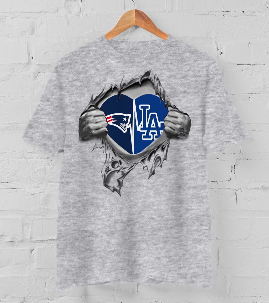 Patriots Dodgers Heartbeat Loyalty Fans T-Shirt