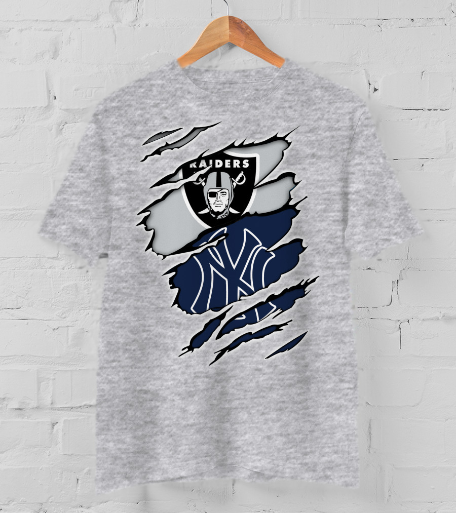 Raiders Yankees Collaboration Fan Support T-Shirt