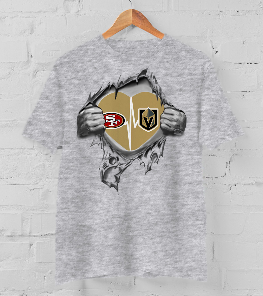 Golden Knights 49ers Heartbeat Passion Fan T-Shirt