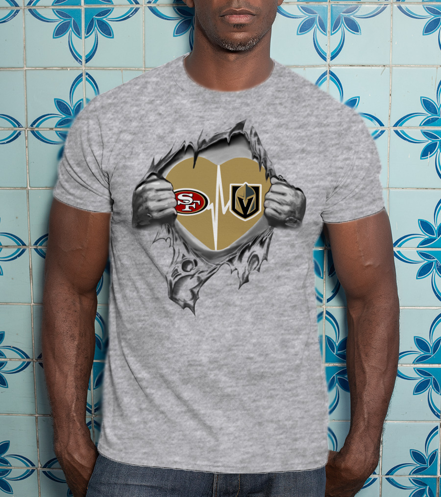 Golden Knights 49ers Heartbeat Passion Fan T-Shirt