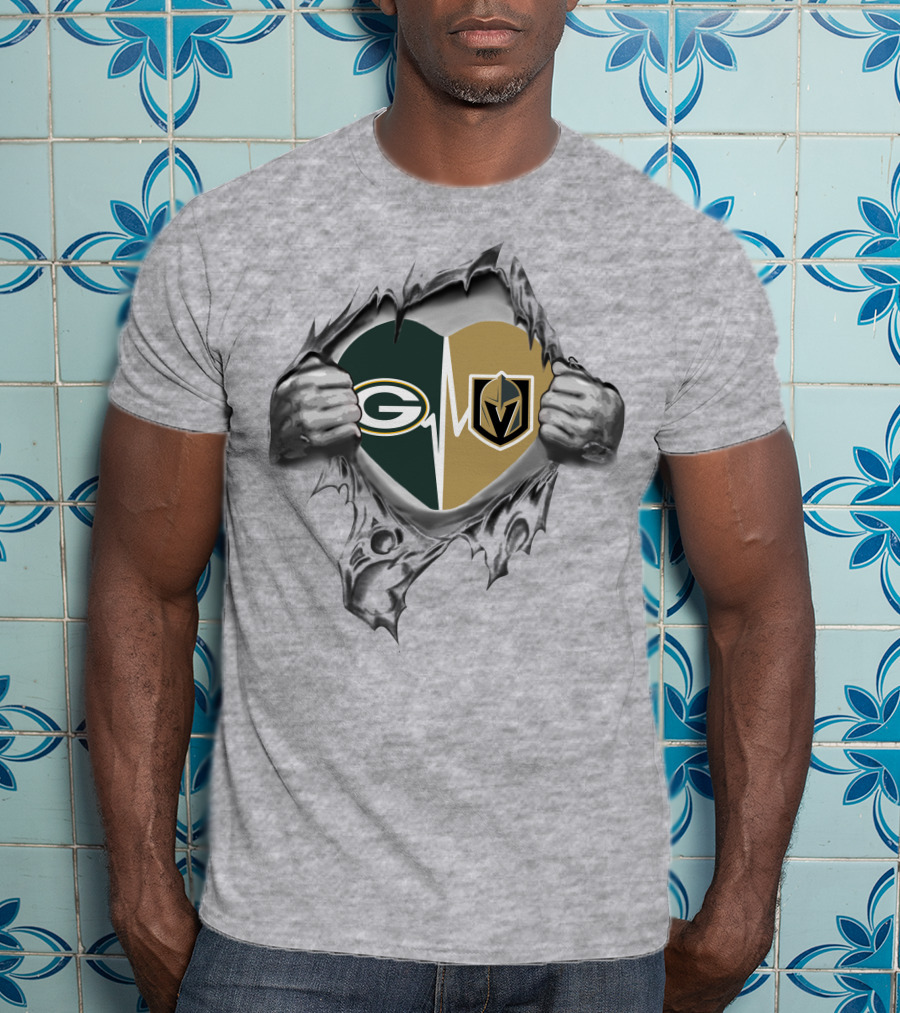 Golden Knights Packers Heartbeat T-Shirt