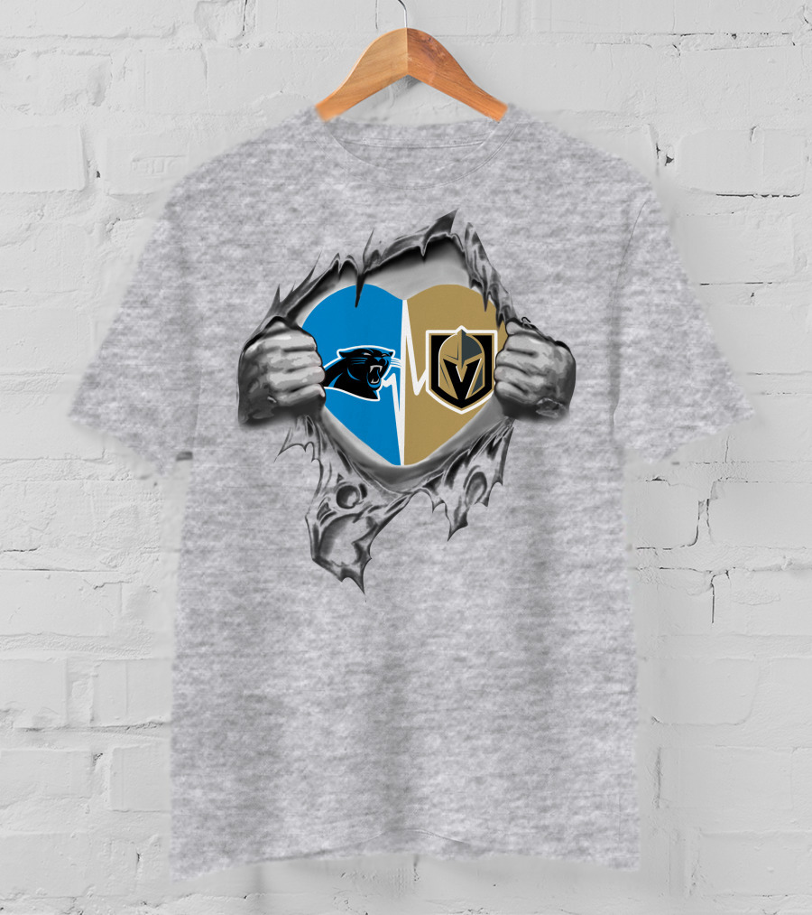 Golden Knights And Panthers Heart T-Shirt
