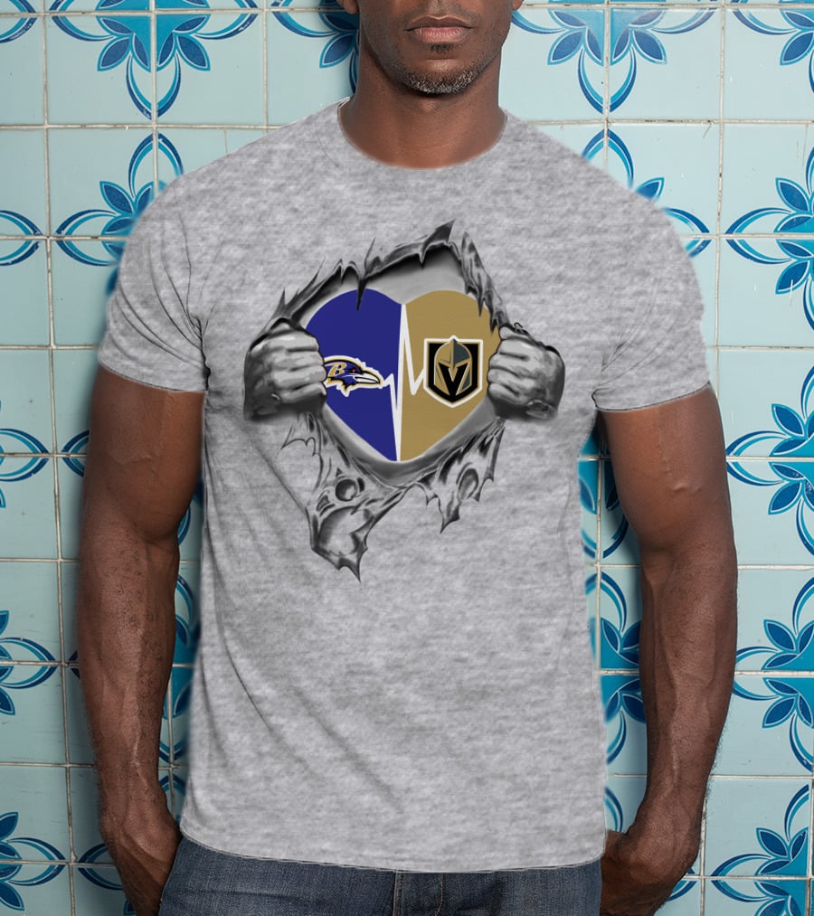 Golden Knights Ravens Heartbeat Loyalty T-Shirt