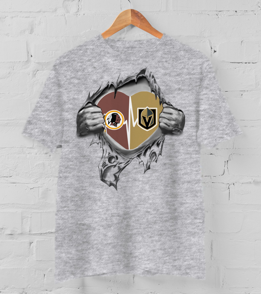Golden Knights Redskins Heartbeat Fan Passion T-Shirt