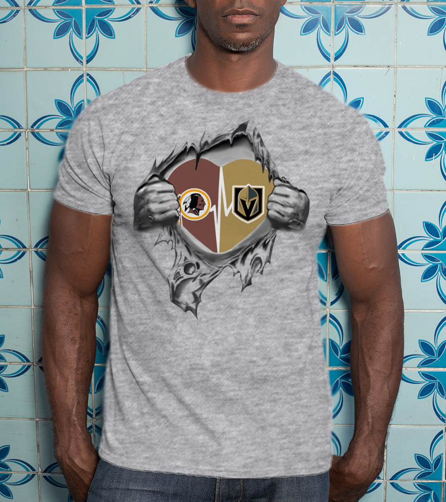 Golden Knights Redskins Heartbeat Fan Passion T-Shirt