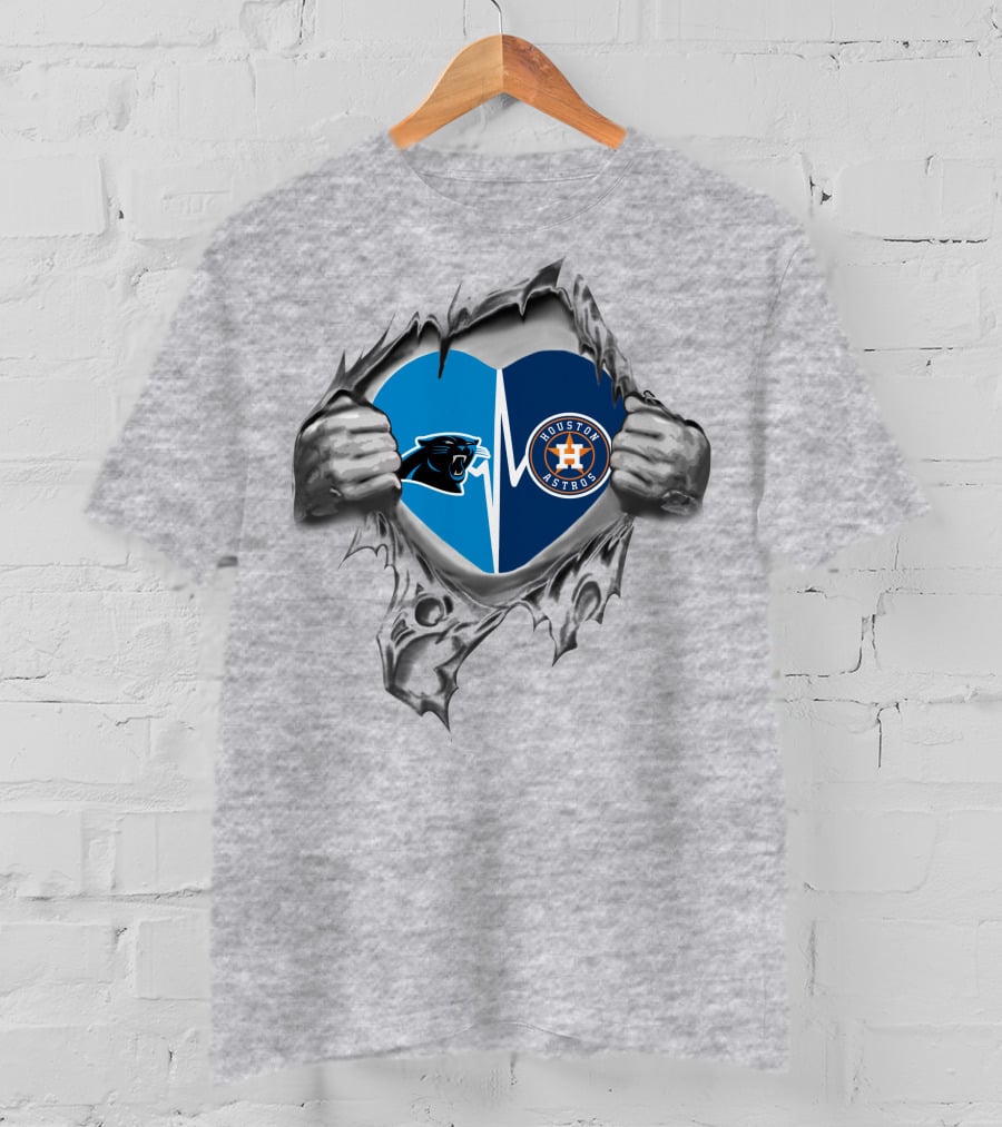 Houston Astros Panthers Heartbeat Love T-Shirt