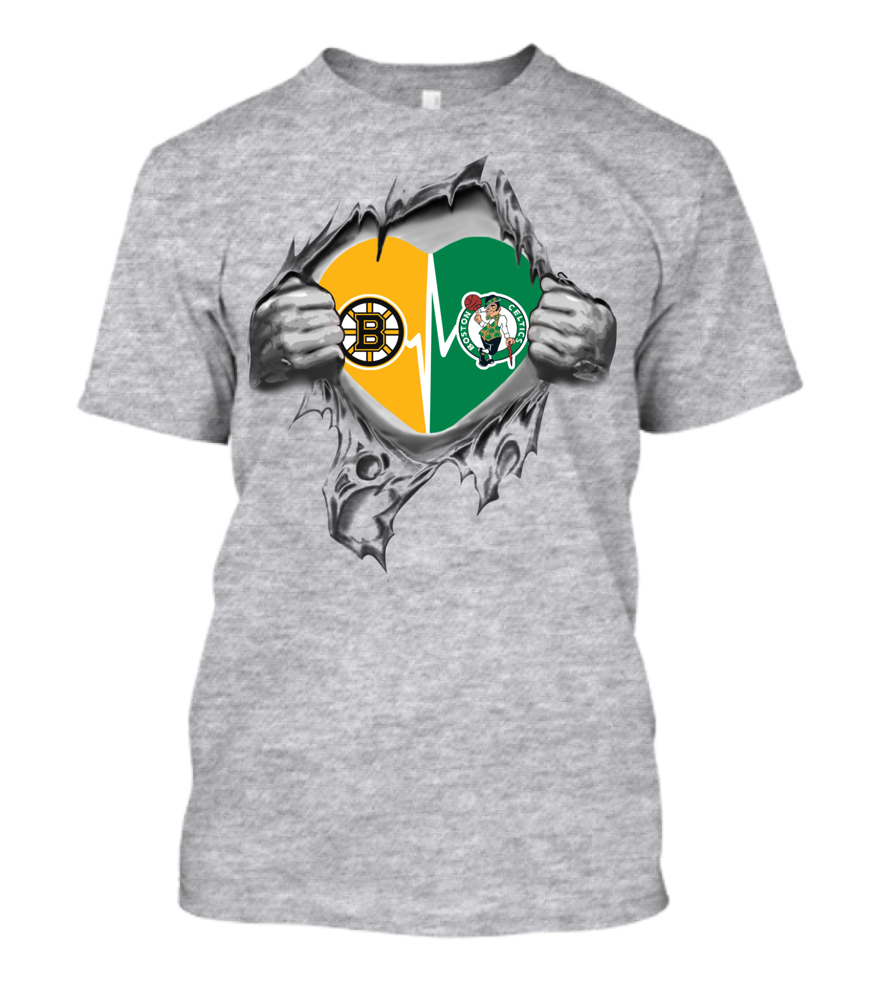 Bruins Celtics Heartfelt Loyalty With Logos And Symbols T-Shirt