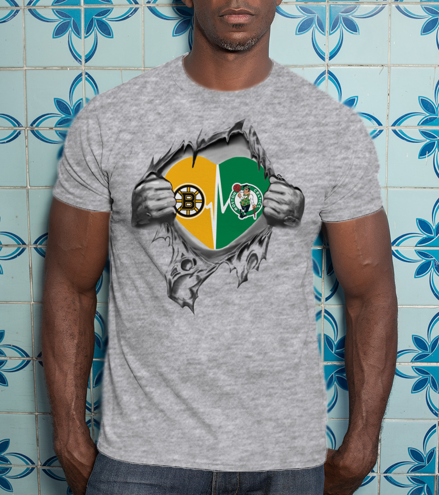 Bruins Celtics Heartfelt Loyalty With Logos And Symbols T-Shirt
