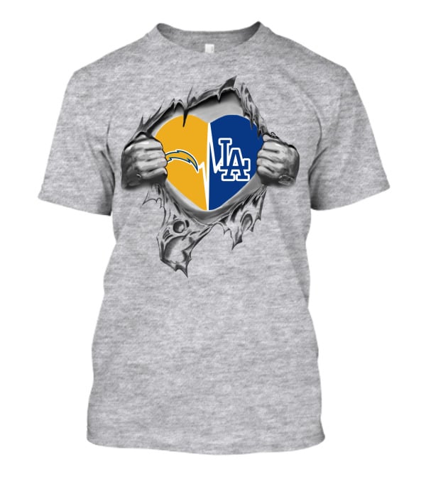 Chargers Dodgers Heartbeat Loyalty With Symbolic Heart T-Shirt