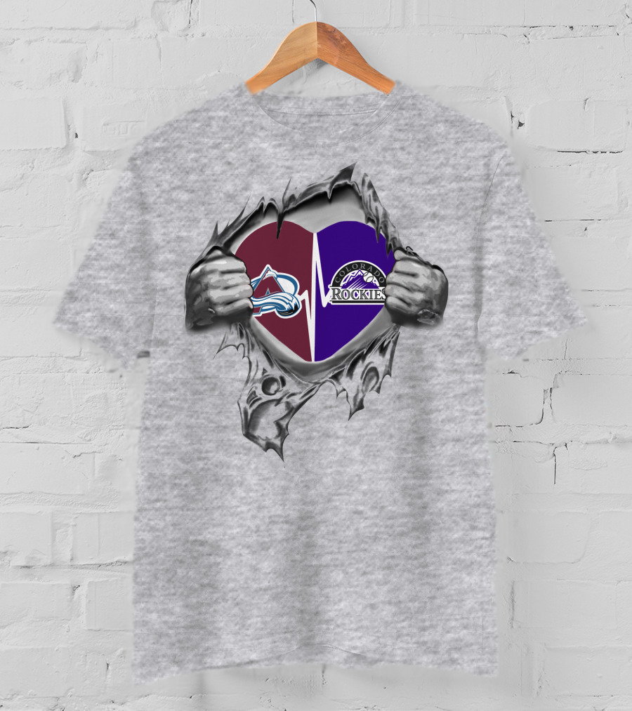 Colorado Rockies Avalanche Heartbeat Passion T-Shirt