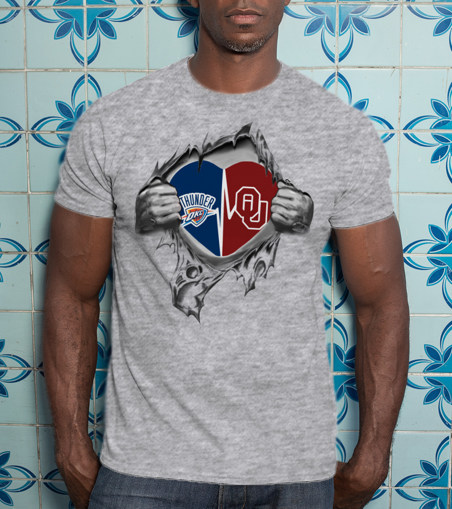 Oklahoma City Thunder OU Sooners Heart T-Shirt