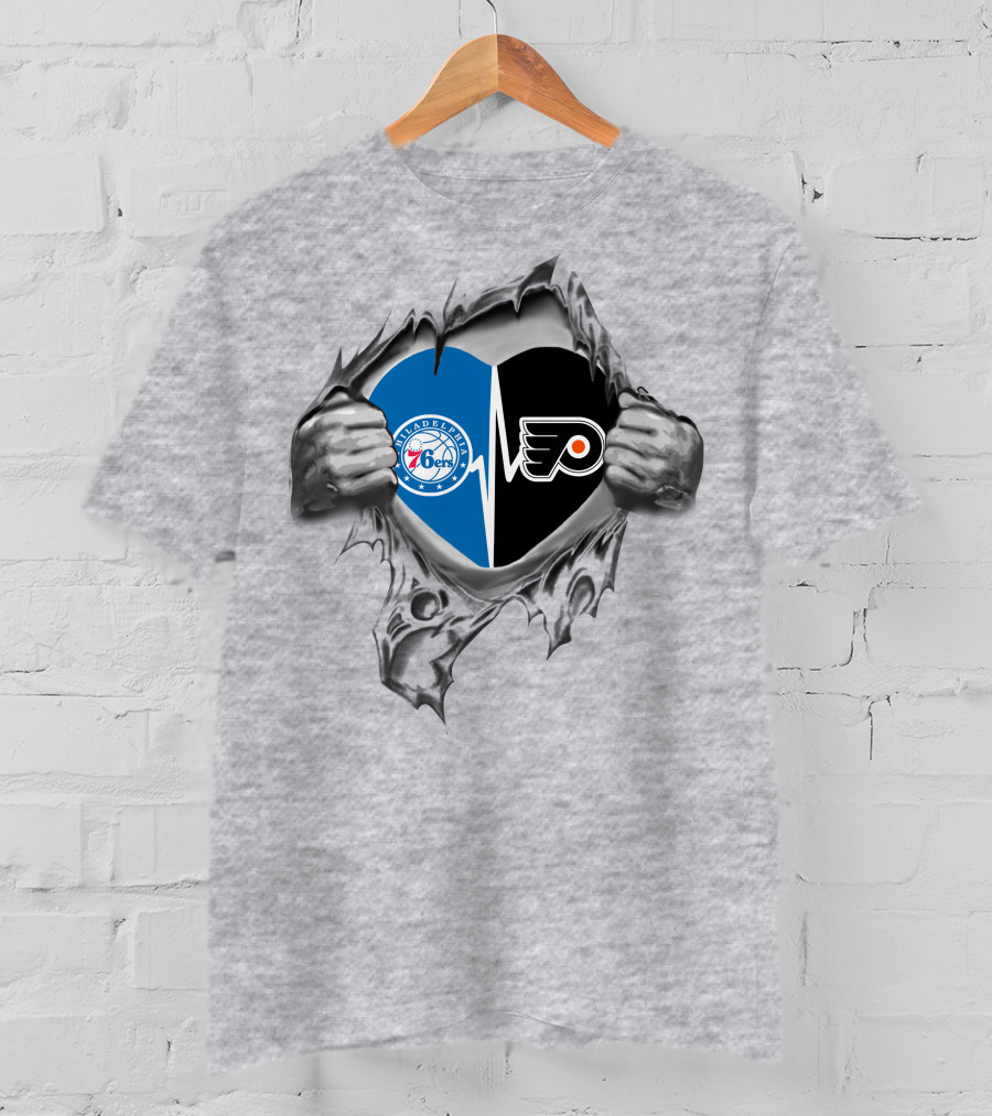 Philadelphia 76ers Flyers Heartbeat Passion T-Shirt