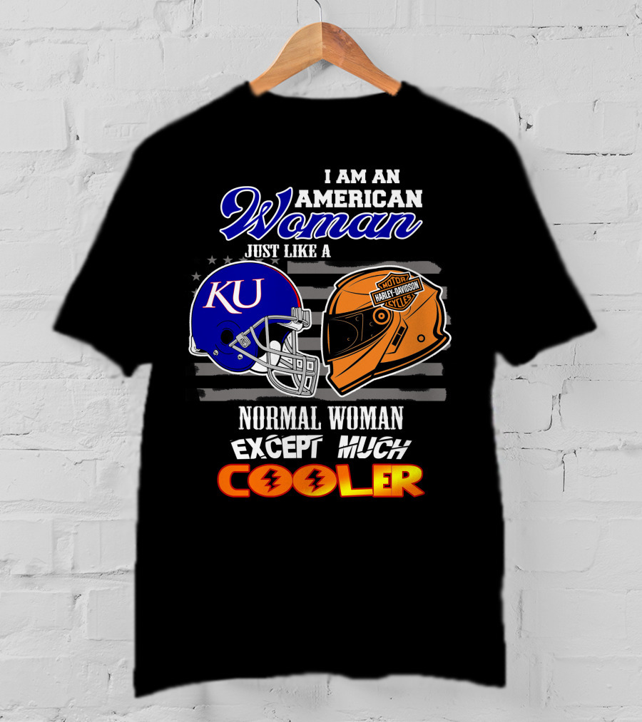 American Woman Ku Helmet Harley Davidson Cooler T-Shirt
