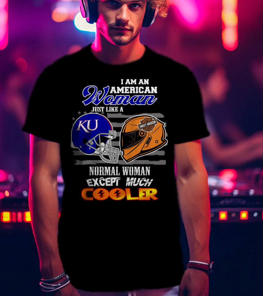 American Woman Ku Helmet Harley Davidson Cooler T-Shirt