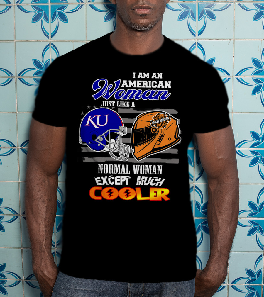 American Woman Ku Helmet Harley Davidson Cooler T-Shirt