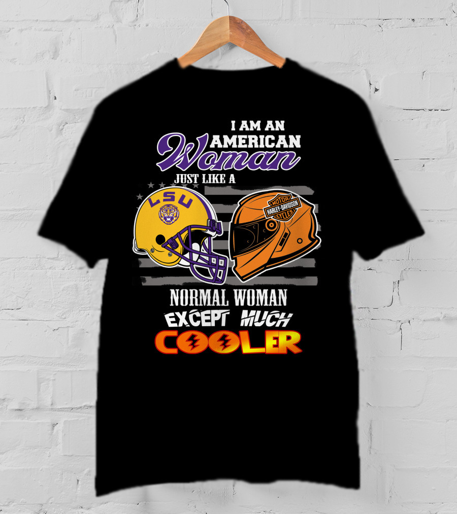American Woman Lsu Tigers Harley Davidson Cooler T-Shirt