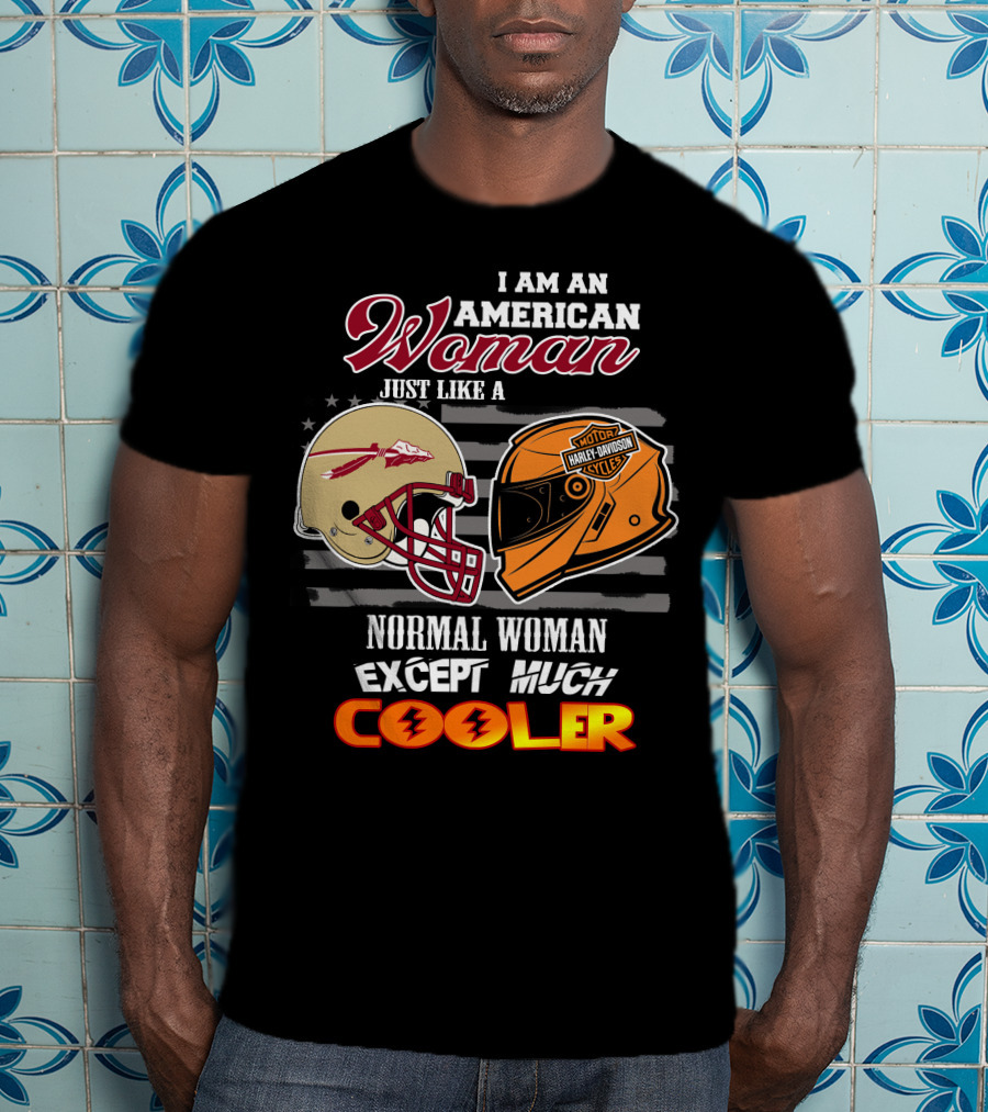 American Woman Harley Davidson Seminoles Helmet Cooler T-Shirt