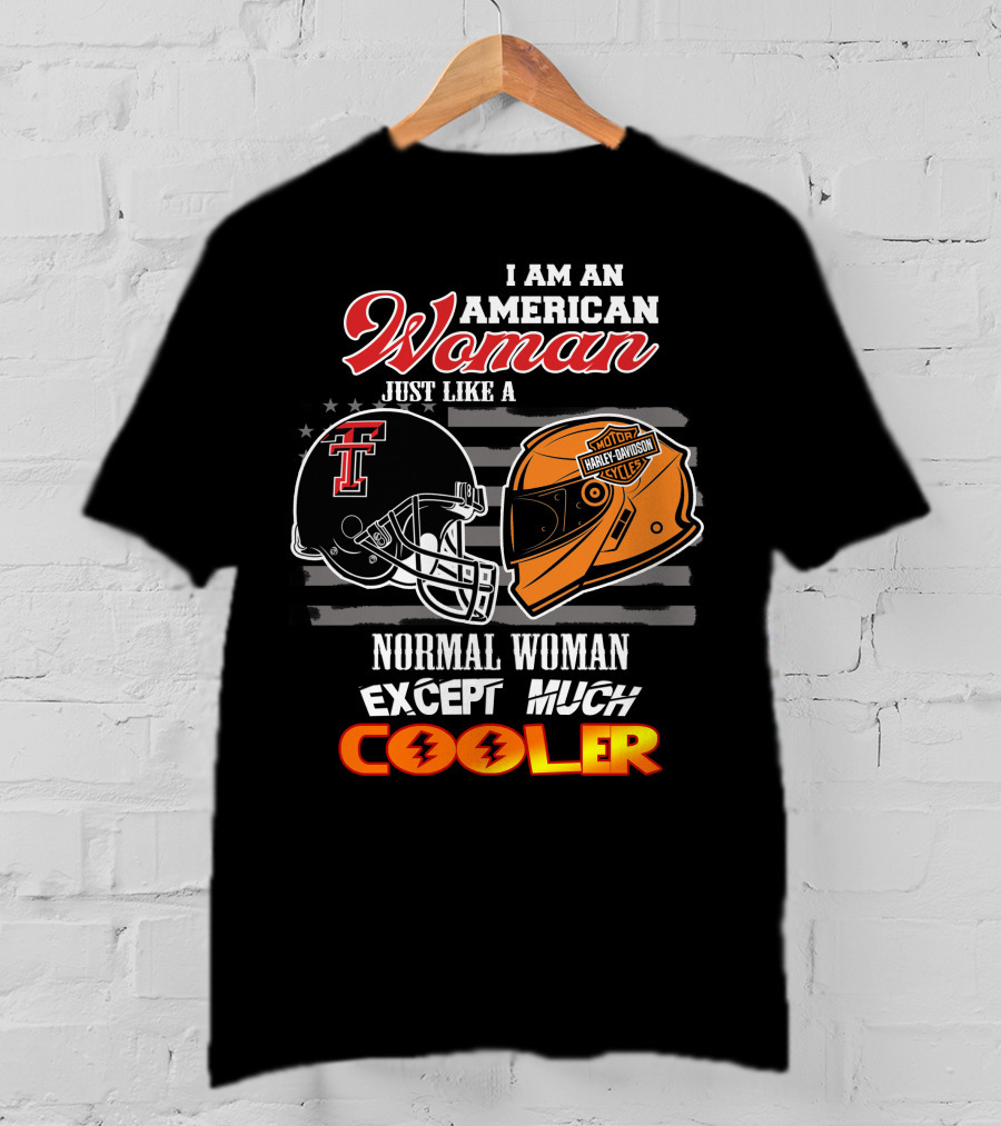 American Woman Texas Tech Harley Davidson Helmet Cooler T-Shirt