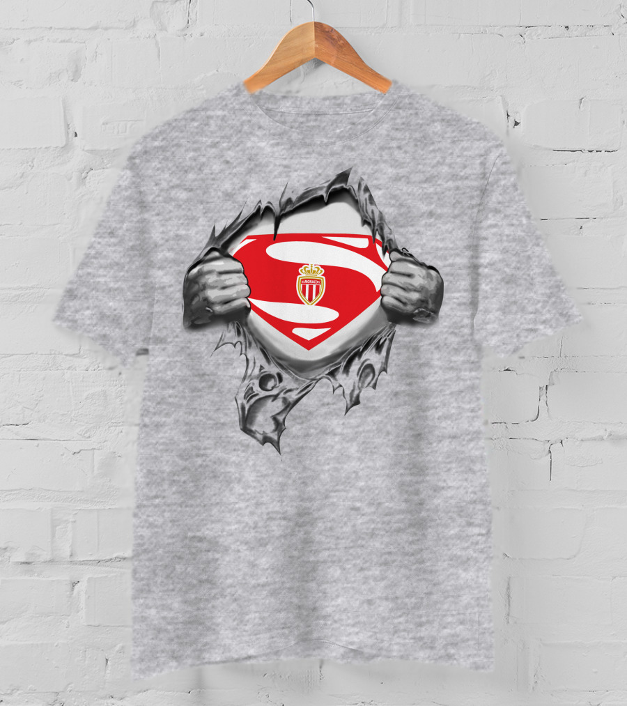 AS Monaco FC Superman Logo Reveal T-Shirt