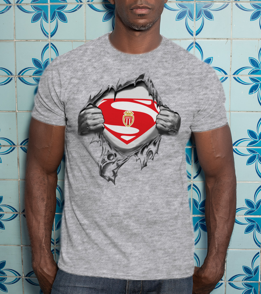 AS Monaco FC Superman Logo Reveal T-Shirt
