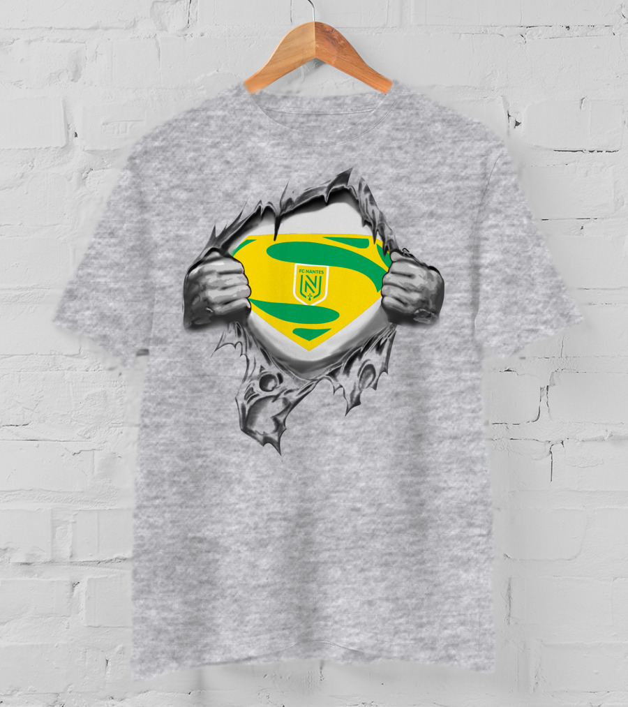 FC Nantes Super Man Emblem Tear Reveal T-Shirt