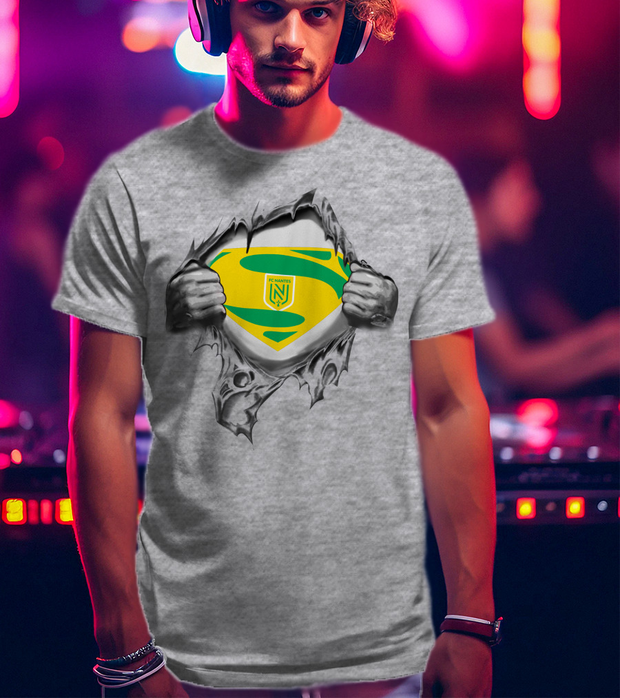 FC Nantes Super Man Emblem Tear Reveal T-Shirt