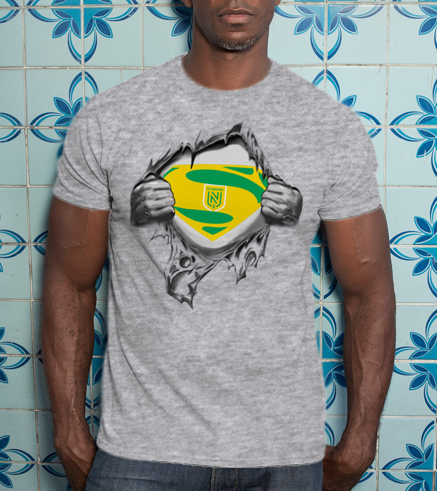 FC Nantes Super Man Emblem Tear Reveal T-Shirt